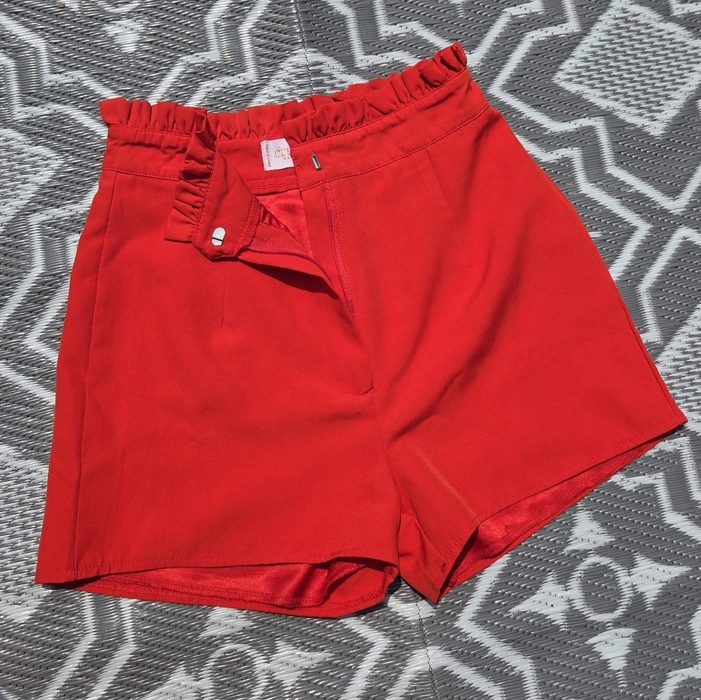 High Waisted Club London Red Women's Shorts